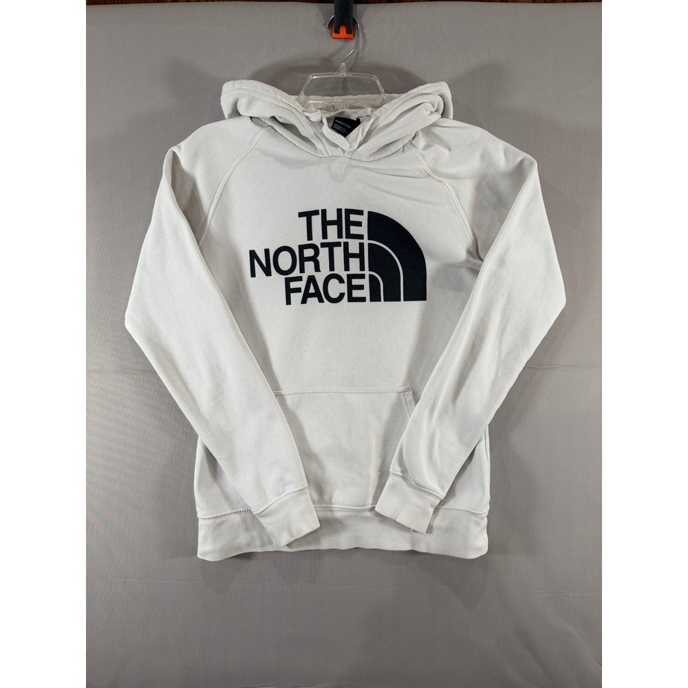 The North Face Womens Half Dome Logo Pullover Hoodie Cream White Small